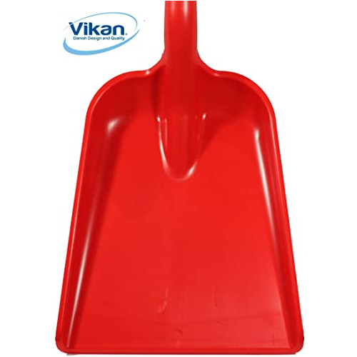 Vikan Shovel Lightweight Strong Plastic Rust Proof Food Snow Muck Manure Red