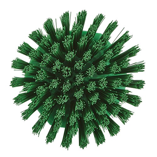 Vikan Round Hand-Held Scrub Brush/Keg Brush, Polypropylene, Polyester Bristle, 110mm, Green One Size, 38852