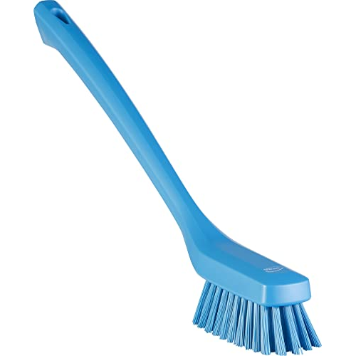 Vikan Narrow Long Handle Brush, Polypropylene Block, Blue, One Size