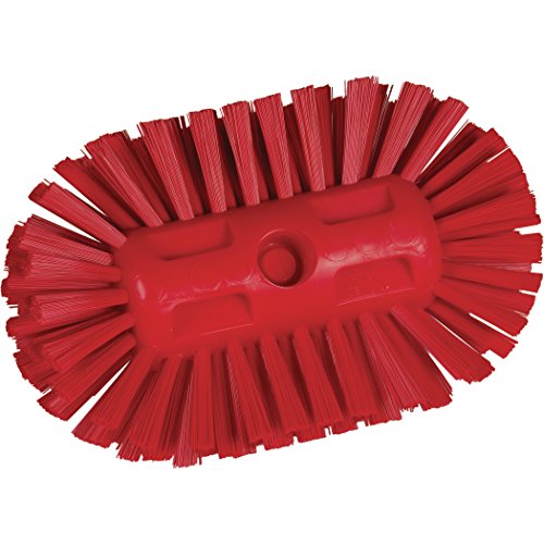 Vikan 70374 Polyester Bristle Hand-Held Tank Brush, 8", Red