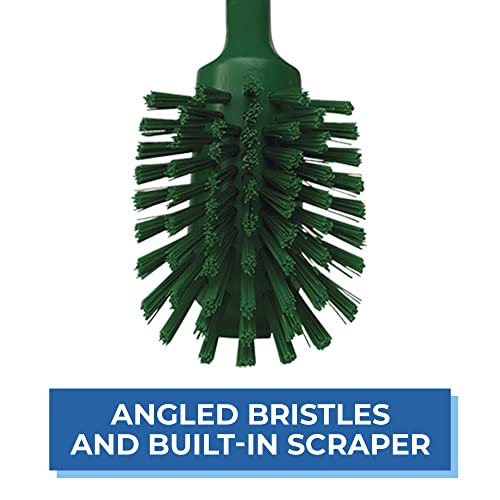 Vikan 42372 Dish Brush with Scraping Edge, Green, Medium, 280mm Length, 60mm Width, 55mm Height