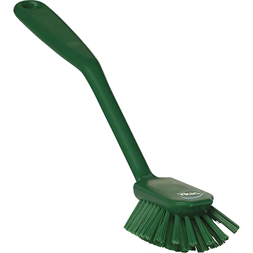 Vikan 42372 Dish Brush with Scraping Edge, Green, Medium, 280mm Length, 60mm Width, 55mm Height