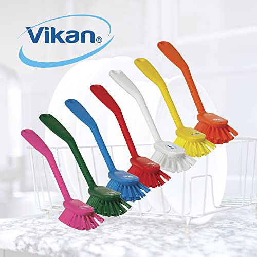 Vikan 42375 Dish Brush with Scraping Edge, White, Medium, 280mm Length, 60mm Width, 55mm Height