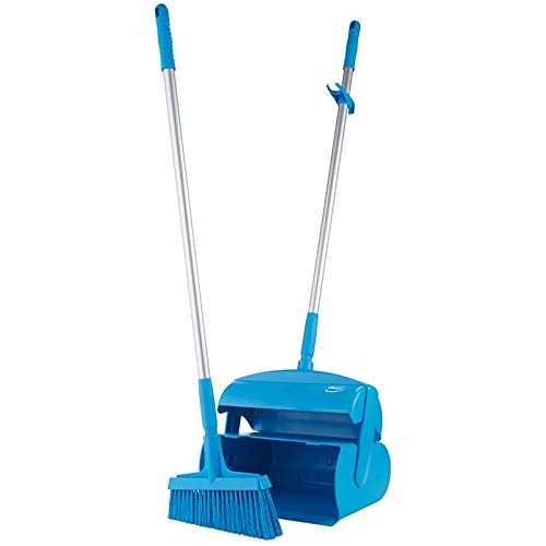 Vikan Hygiene 56613 Dustpan Set Closed with Broom, Blue, 320 x 1170 mm