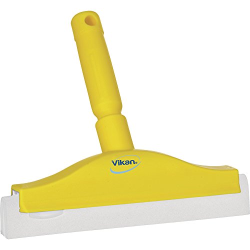 Vikan 77516 Foam Rubber Polypropylene Frame Bench Fixed Head Squeegee, 10", Yellow