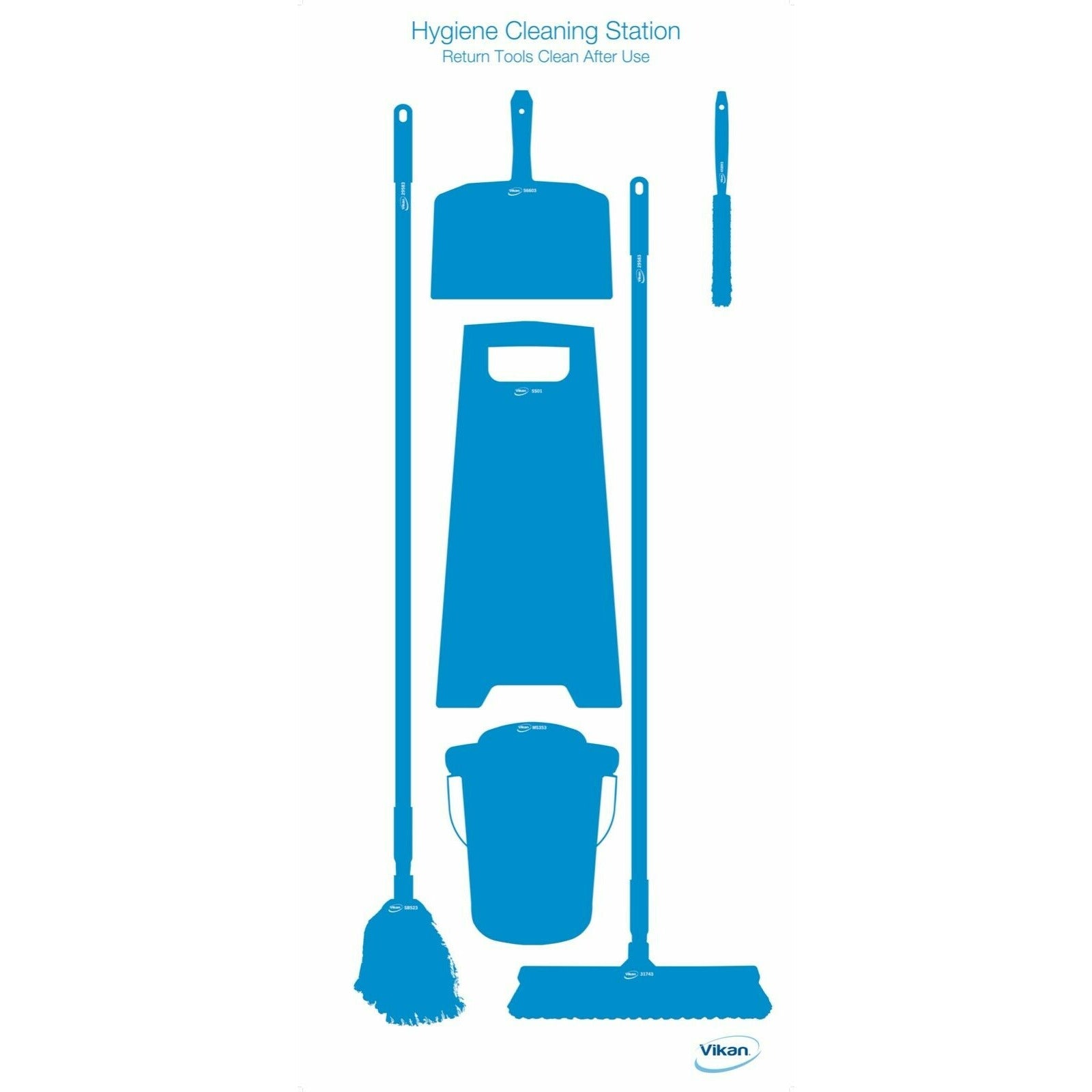 Vikan Shadow Board Cleaning Station Broom Mop Bucket Wet Floor Sign | Auto Rae-Chem