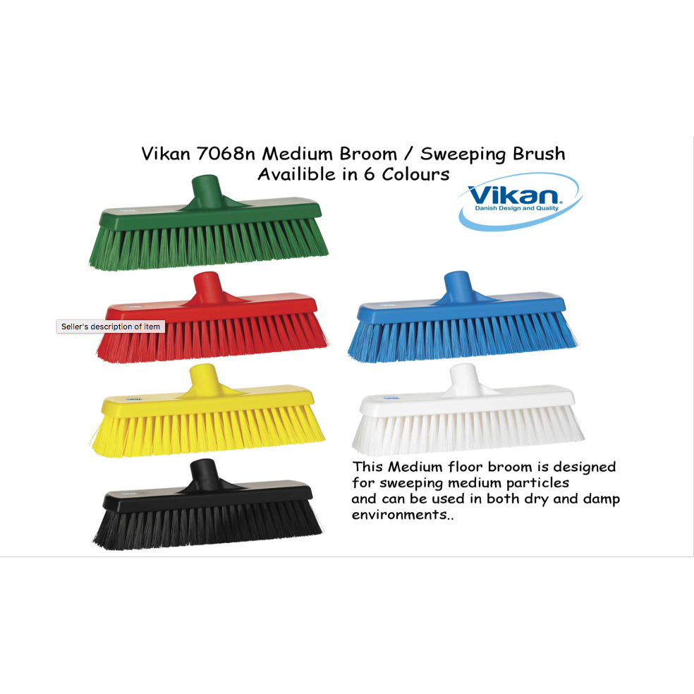 Vikan 7068 Sweeping Brush 300mm Medium Bristles | Auto Rae-Chem