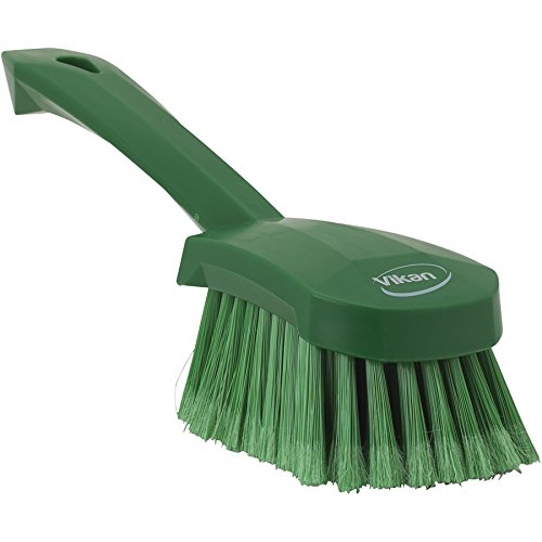 Vikan 41942 Soft/Split Bristle Hand Brush, Short Handle, 270mm, Green | Auto Rae-Chem