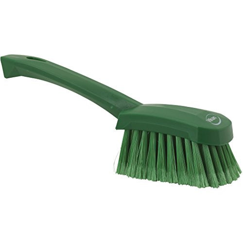 Vikan 41942 Soft/Split Bristles, Washing / Sweeping, Hand Brush, Short Handle, 270mm (Green)