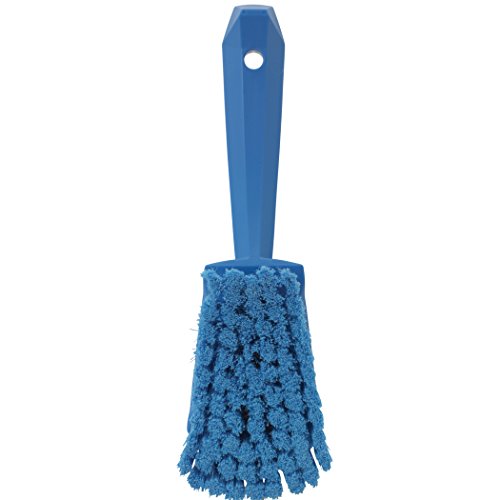 Vikan 41943 Soft/Split Bristles, Washing / Sweeping, Hand Brush, Short Handle, 270mm (Blue)