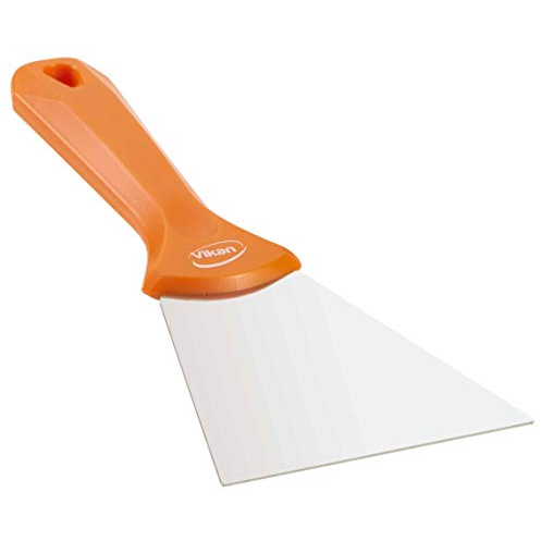 Vikan 40097 Stainless Steel Hand Scraper, 100 mm, Orange