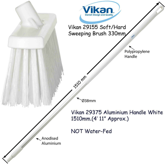 Vikan 2915n Broom Sweeping Brush 330mm Very Stiff Bristles Optional Handle