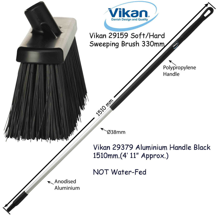 Vikan 2915n Broom Sweeping Brush 330mm Very Stiff Bristles Optional Handle