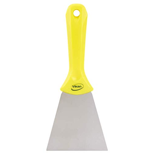 Vikan 40096 Stainless Steel Hand Scraper, Yellow, 235mm Length, 100mm Width, 22mm Height