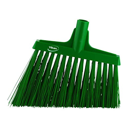 Vikan, Green Broom, Angle Cut, Stiff, 11 inch, PP/PET, 2914 | Auto Rae-Chem