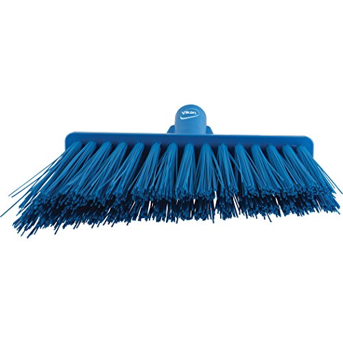 Vikan 29143 Broom,Angle Cut,Stiff,11",PP/PET,Blue