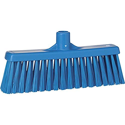 Vikan 31663 Medium Sweep Floor Broom Head, Polypropylene Block, 12-1/4" Polyester Bristle, Blue