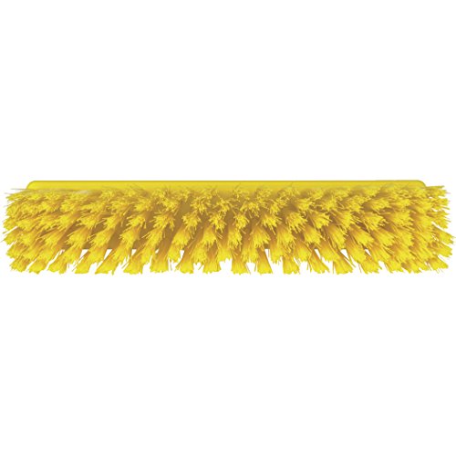 Vikan 31666 Medium Sweep Floor Broom Head, Polypropylene Block, 12-1/4" Polyester Bristle, Yellow