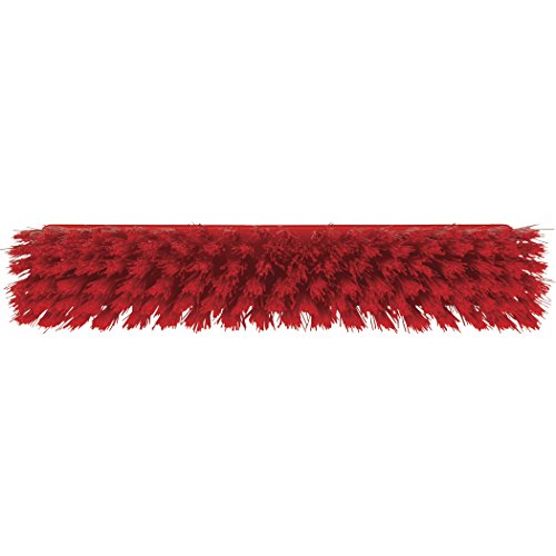 Vikan 31664 Medium Sweep Floor Broom Head, Polypropylene Block, 12-1/4" Polyester Bristle, Red