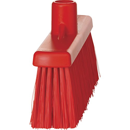 Vikan 31664 Medium Sweep Floor Broom Head, Polypropylene Block, 12-1/4" Polyester Bristle, Red