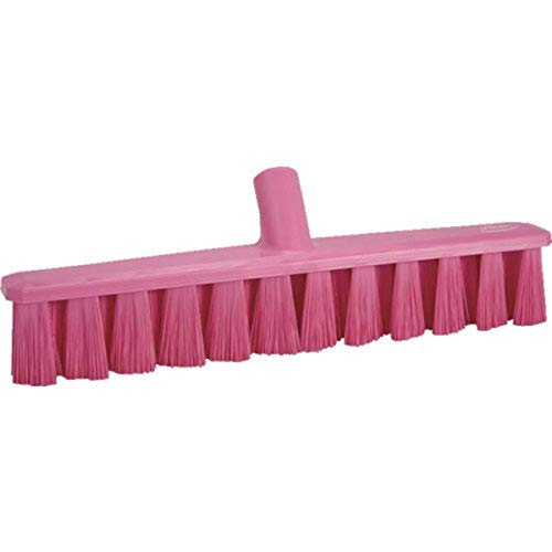 Vikan 31731 16" UST Push Broom, Medium, Pink