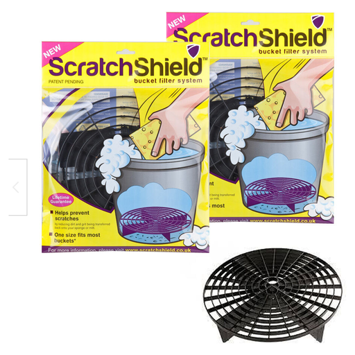 Scratch Shield Universal Adjustable Black Car Wash Bucket Filters x 2 Grit Guard