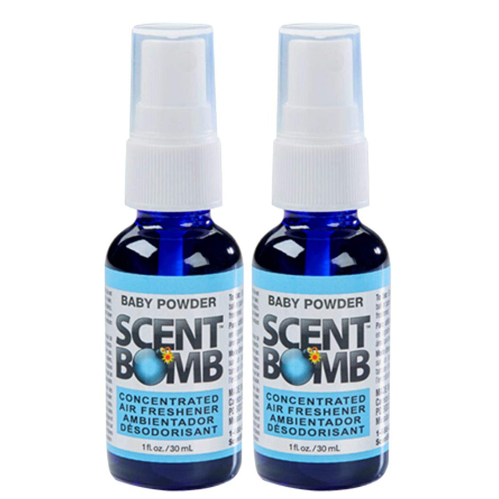 Scent Bomb 100% Concentrated Air Freshener Car/Home Spray [Choose The Scent] (Baby Powder, 2 Bottles)