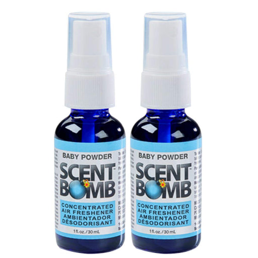 Scent Bomb 100% Concentrated Air Freshener Car/Home Spray [Choose The Scent] (Baby Powder, 2 Bottles)