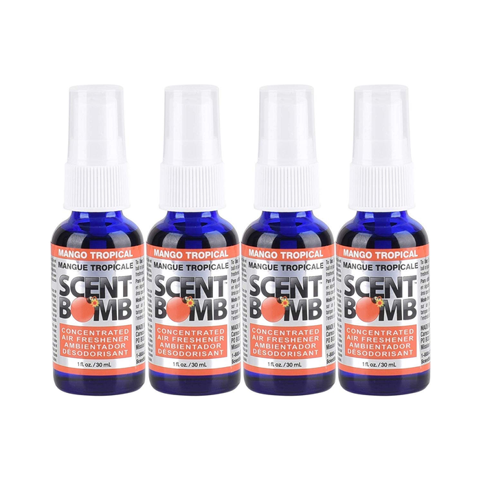 Scent Bomb 100% Concentrated Air Freshener Car/Home Spray [Choose The Scent] (Mango Tropical, 4 Bottles)