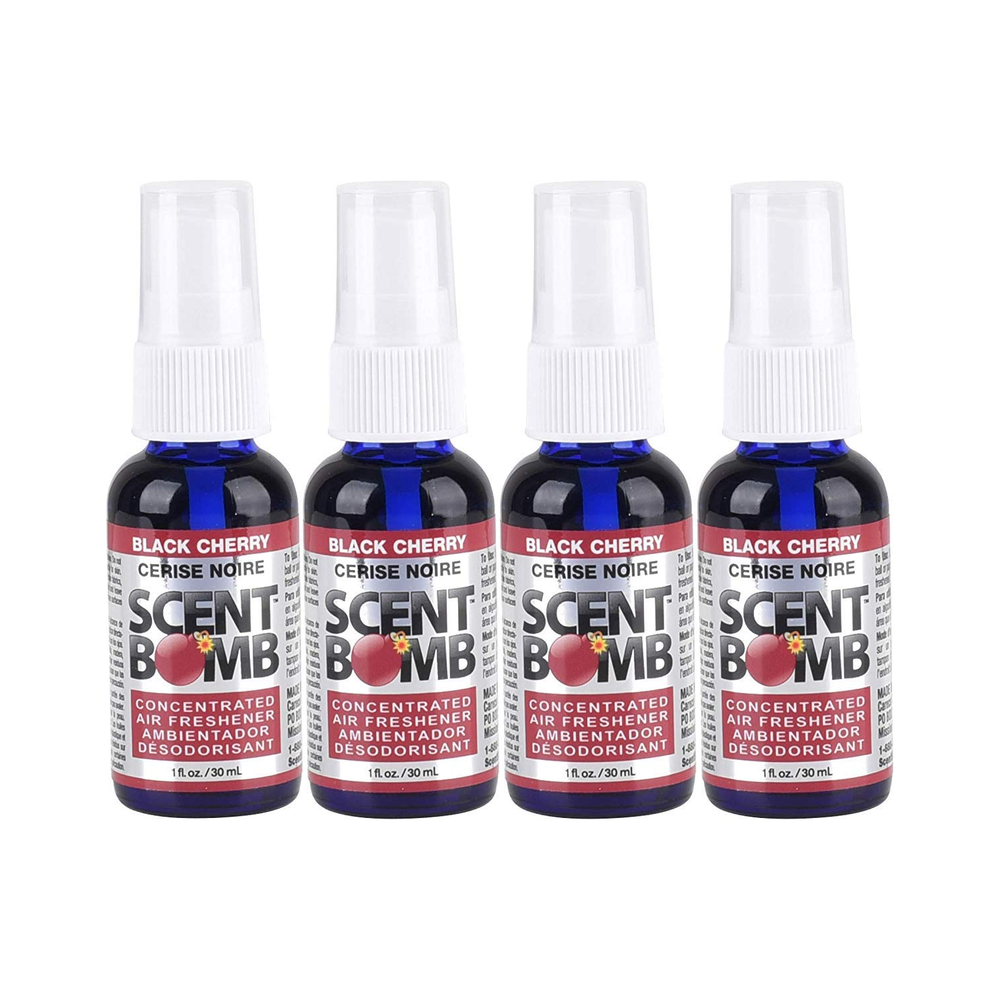 Scent Bomb 100% Concentrated Air Freshener Car/Home Spray [Choose The Scent] (Black Cherry, 4 Bottles)