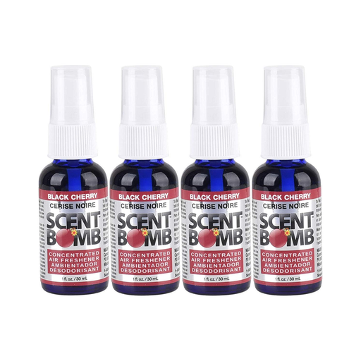 Scent Bomb 100% Concentrated Air Freshener Car/Home Spray [Choose The Scent] (Black Cherry, 4 Bottles)