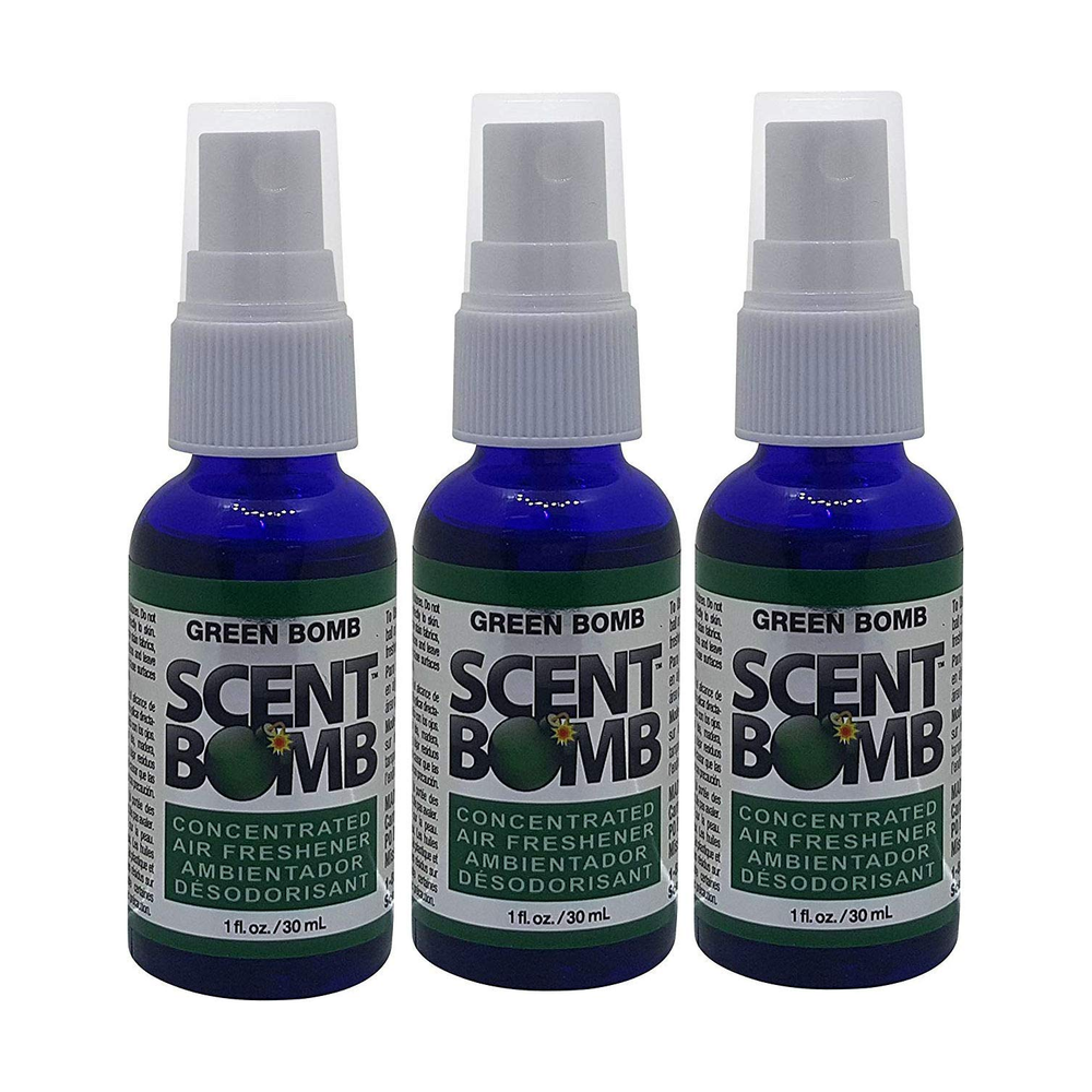 Scent Bomb 100% Concentrated Air Freshener Car/Home Spray [Choose The Scent] (Green Bomb, 3 Bottles)