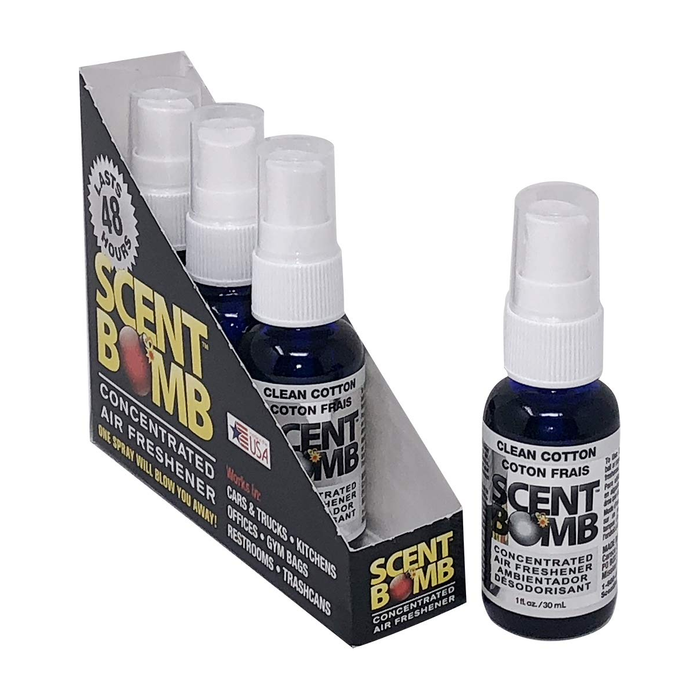 Scent Bomb Air Freshener - Clean Cotton 1 oz Spray - 4 Count Bottle Pack