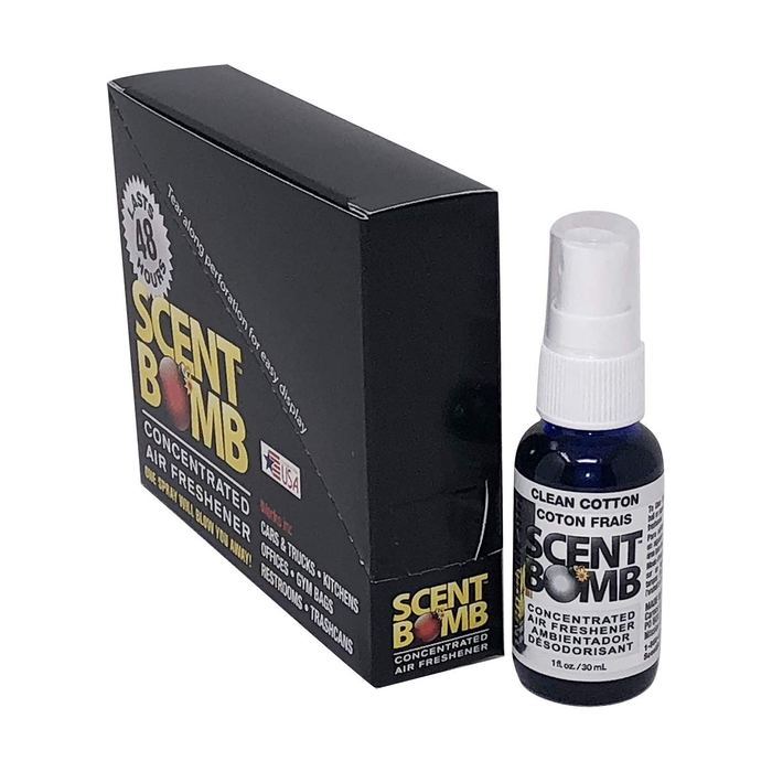 Scent Bomb Air Freshener - Clean Cotton 1 oz Spray - 4 Count Bottle Pack