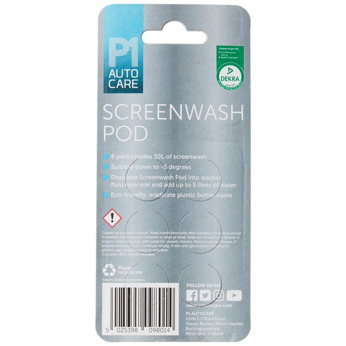 P1 Auotocare Screenwash Pod - 6 Pack