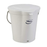 Vikan 56885 Durable Polypropylene Hygiene Bucket/Pail, Stainless Steel Handle, 6 Litres, White