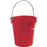 Vikan 56884 Durable Polypropylene Hygiene Bucket/Pail, Stainless Steel Handle, 6 Litres, Red