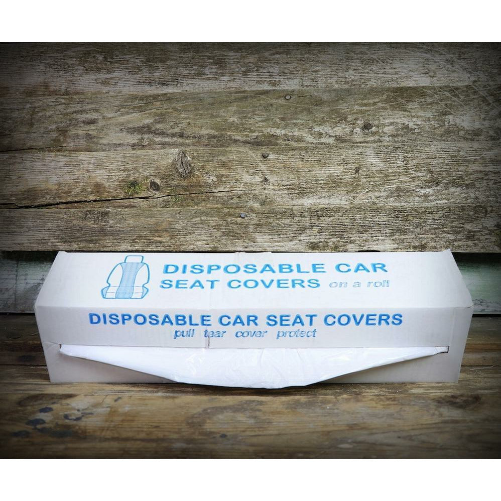 Disposable Plastic Car Seat Covers Pack of 100 - In Use | Auto Rae-Chem